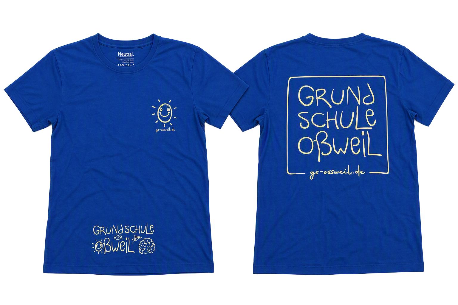 T Shirt Grundschule Ossweil Blau